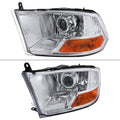 PROJECTOR HEADLIGHTS WITH CHROME HOUSING AND CLEAR LENS - SEQUENTIAL SWITCHBACK LED LIGHT BAR