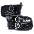 PROJECTOR HEADLIGHTS WITH CHROME HOUSING AND CLEAR LENS - SEQUENTIAL SWITCHBACK LED LIGHT BAR