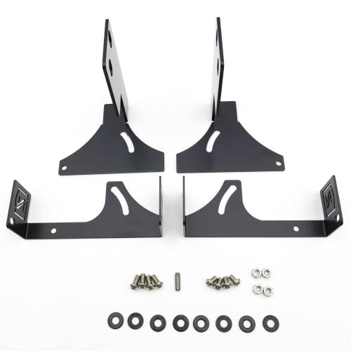 1115 F250/350 HOOD HINGES LED LIGHT BAR MOUNTS W/ FOUR 3IN CUBE LED WORK LIGHTS