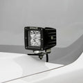 1115 F250/350 HOOD HINGES LED LIGHT BAR MOUNTS W/ FOUR 3IN CUBE LED WORK LIGHTS