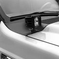 1115 F250/350 HOOD HINGES LED LIGHT BAR MOUNTS W/ FOUR 3IN CUBE LED WORK LIGHTS