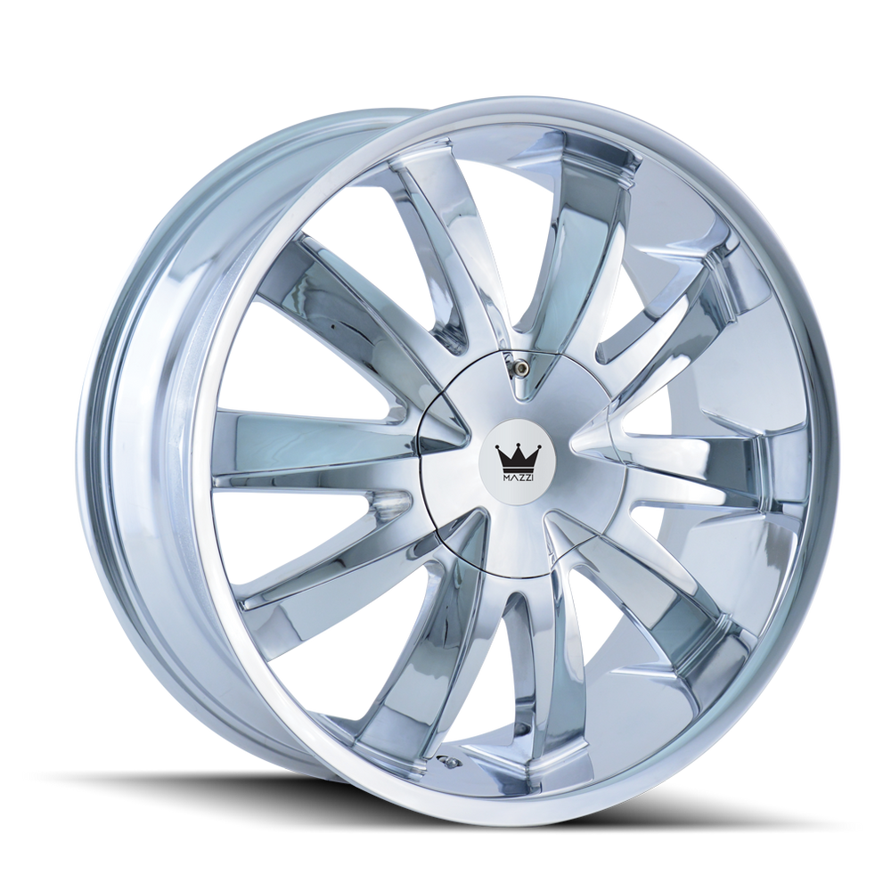 ~(43 lbs. 24X24X11)~ MAZZI EDGE CHROME 22X8.5 5-108/5-114.3 35MM 72.56MM
