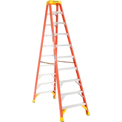 WERNER 10FT FIBERGLASS TWIN STEP LADDER TYPE IA 300# CAPACITY T6210