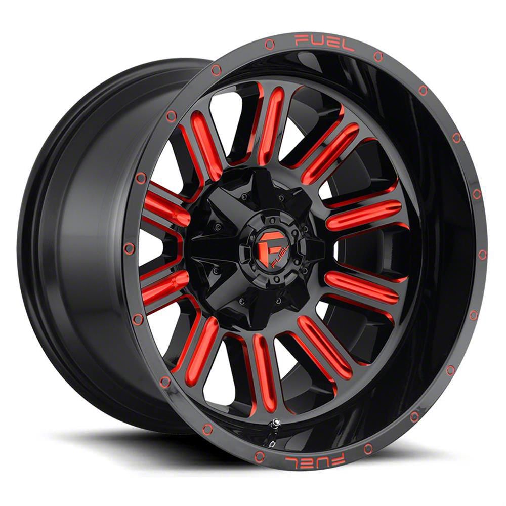 ~(47 lbs. 23X23X12)~ HARDLINE 20x9 8x165.10 GLOSS BLACK RED TINTED CLEAR (20 mm)