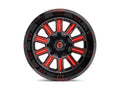 ~(44 lbs. 23X23X12)~ HARDLINE 20x9 5x139.70/5x150.00 GLOSS BLACK RED TINTED CLEAR (20 mm)