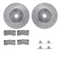 R1 65-67 Ford Falcon Front Drilled & Slotted Silver Brake Rotor Set w/Optimum OE Pads and Hardware