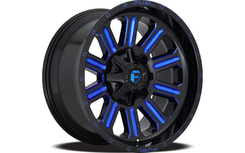 ~(44 lbs. 23X23X12)~ HARDLINE 20x9 5x139.70/5x150.00 GLOSS BLACK BLUE TINTED CLEAR (1 mm)