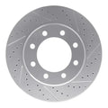 R1 11-25 Ford F-350 Super Duty 2WD Front Left Drilled & Slotted Black Brake Rotor