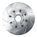 R1 11-25 Ford F-350 Super Duty 2WD Front Left Drilled & Slotted Black Brake Rotor