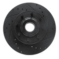 R1 11-25 Ford F-350 Super Duty 2WD Front Left Drilled & Slotted Black Brake Rotor