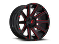 ~(43 lbs. 23X23X12)~ CONTRA 20x9 8x180.00 GLOSS BLACK RED TINTED CLEAR (1 mm)