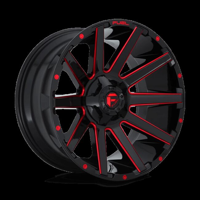 ~(43 lbs. 23X23X12)~ CONTRA 20x9 8x180.00 GLOSS BLACK RED TINTED CLEAR (1 mm)
