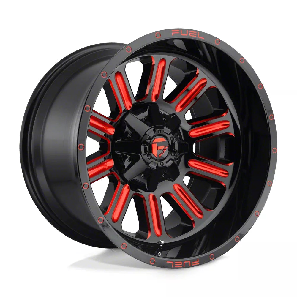 ~(47 lbs. 23X23X12)~ HARDLINE 20x9 5x127.00/5x139.70 GLOSS BLACK RED TINTED CLEAR (20 mm)