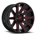 ~(44 lbs. 23X23X12)~ CONTRA 20x9 8x165.10 GLOSS BLACK RED TINTED CLEAR (20 mm)