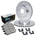 R1 16-18 Smart Fortwo Front Drill/Slot Silver Rotors w/Euro Ceramic Pads