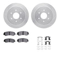R1 17-24 Nissan Titan Rear Drilled & Slotted Silver Brake Rotor Set w/Ceramic Pads and Hardware