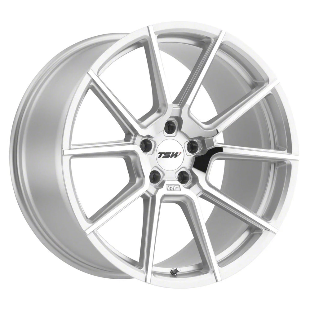 ~(49 lbs. 22X22X11)~ TSW CHRONO 20x9.0 5/114.3 ET20 CB76.1 SILVER W/MIRROR CUT FACE