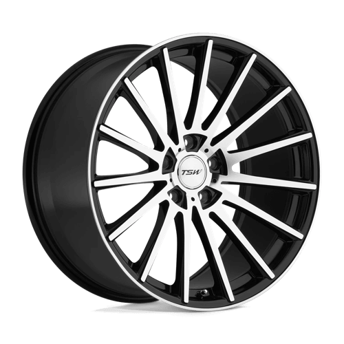 ~(34 lbs. 22X22X10)~ TSW CHICANE 20x8.5 5/112 ET20 CB72.1 GLOSS BLACK W/MIRROR CUT FACE