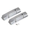 Cast Aluminum Finned Valve Covers Polished Fits 1958-1986 Chevrolet 283-400 Mr Gasket
