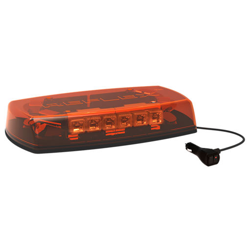 LED MINIBAR REFLEX 15IN ZERO OPTIC DOME 1224VDC 35 FLASH PATTERNS AMBER