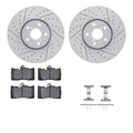 R1 06-20 Lexus GS460 Front Drill/Slot Carbon Coated Rotor Set w/Optimum Pads