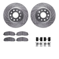 R1 18-24 Jeep Wrangler JK Front Drilled & Slotted Silver Brake Rotor Set w/Ceramic Pads and Hardware