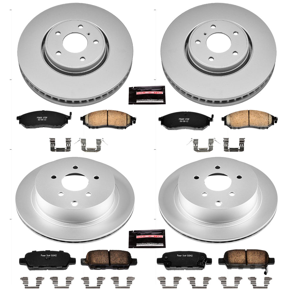 Power Stop 05-12 Infiniti FX35 Front & Rear Z17 Evolution Geomet Coated Brake Kit