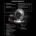 R1 18-23 Genesis G80 Rear Drilled & Slotted Silver Brake Rotor Set w/Optimum OE Pads and Hardware