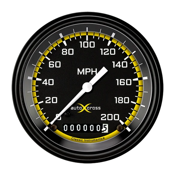 AUTO CROSS YELW 3IN SPEEDO 200 MPH