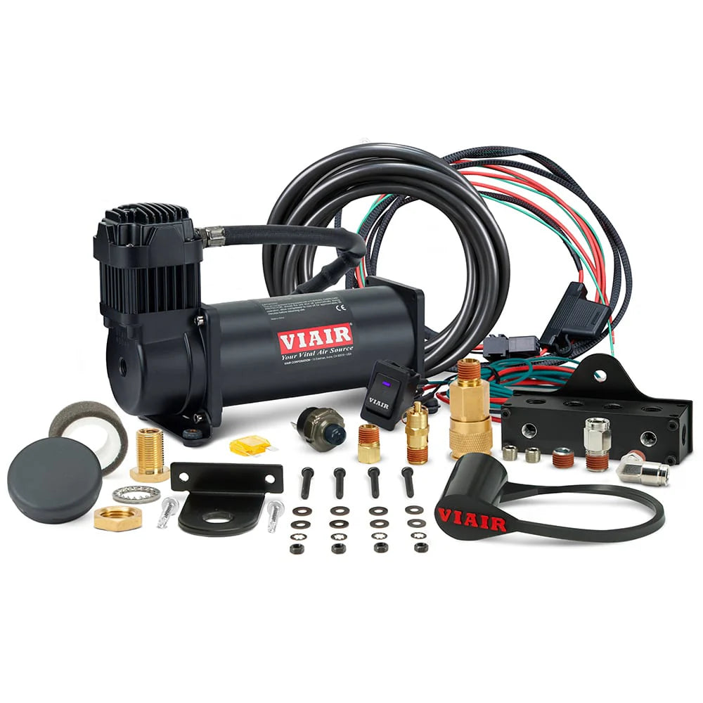 SINGLE STEALTH BLACK 444 VIAIR MOUNTED SYSTEM 200PSI