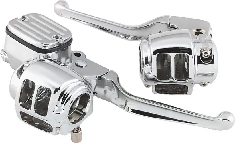 Bikers Choice 96-06 Big Twin 96-03 XL With 11/16 Bore Master Cylinder Chrome Handlebar Control Kit