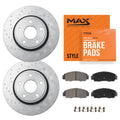R1 Concepts Brake Rotors - Carbon Coated w/ Optimum Oe Pads Hdw Fits Volkswagen Atlas