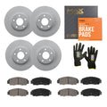 R1 Concepts Brake Rotors - Carbon Coated w/ Optimum Oe Pads Hdw Fits Volkswagen Atlas