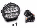 Go Rhino Blackout Series Lights 7 Inch Round LED Driving Light With Daytime Running Lights Black Go Rhino
