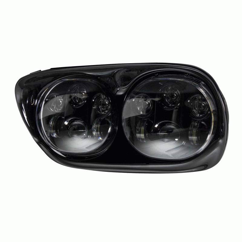 DUAL ROUND MOTORCYCLE HEADLIGHTS WITH BLACK FACE - 5.6 INCH