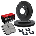 R1 Concepts Black Slotted Rotors with 5000 Oep Brake Pads Hdw Fits Ford F-150