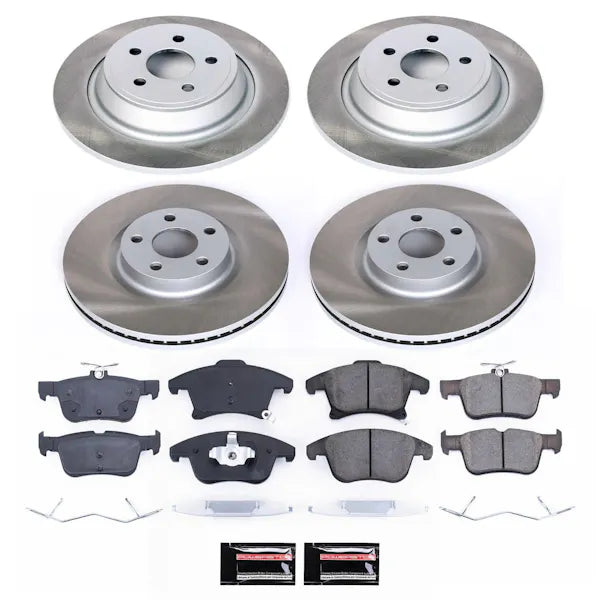 Power Stop 17-20 Lincoln MKZ Front and Rear Semi-Coated Rotor Kit