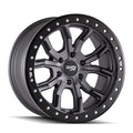 ~(42 lbs. 19X19X10)~ DT-1 (9303) MATTE BLACK W/SIMULATED BEADLOCK RING 17X9 8-165.1 -12mm 130.8mm