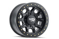 ~(42 lbs. 19X19X10)~ DT-1 (9303) MATTE BLACK W/SIMULATED BEADLOCK RING 17X9 8-165.1 -12mm 130.8mm