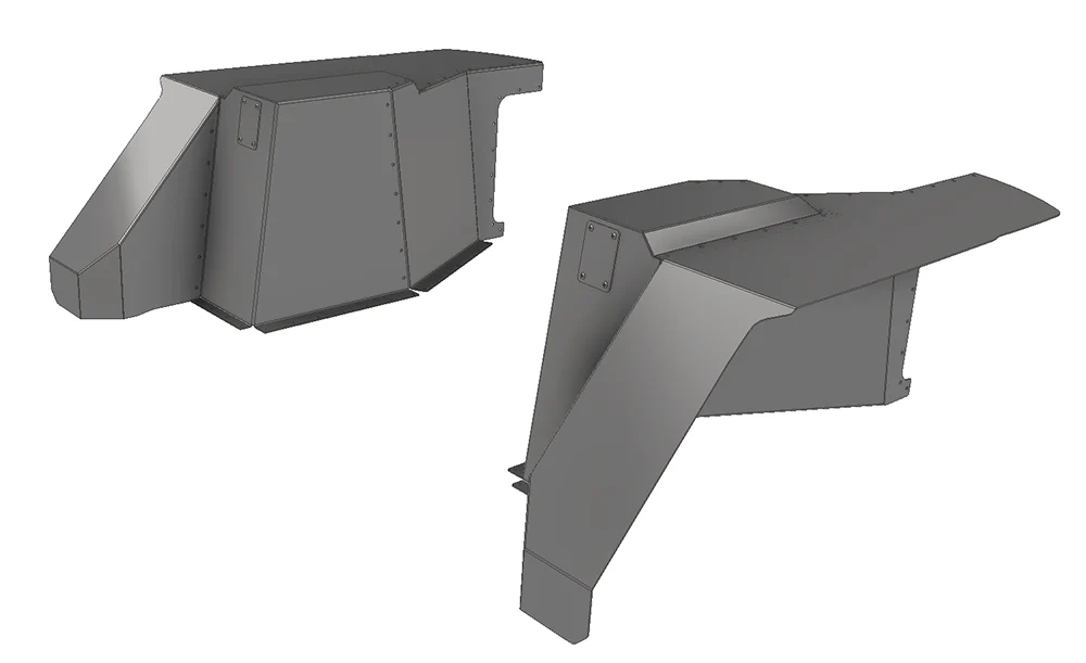 ~(65 lbs. 40X12X12)~ Jeep JK-JKU High Clear Rear Inner Fenders For 07-18 Wrangler JK and Unlimited Motobilt