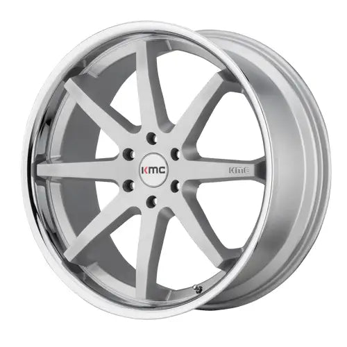 ~(39 lbs. 23X23X12)~ KM715 20X9 5x4.5 BRUSH SLV CHR LIP 30MM