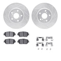 R1 06-15 Lexus IS250 Front Drilled & Slotted Silver Brake Rotor Set w/Optimum OE Pads and Hardware