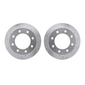 R1 99-05 Ford ExcursIon Rear Drilled & Slotted Silver Brake Rotor Set