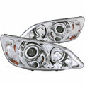 ANZO 2004-2005 Honda Civic Projector Headlights w/ Halo Chrome