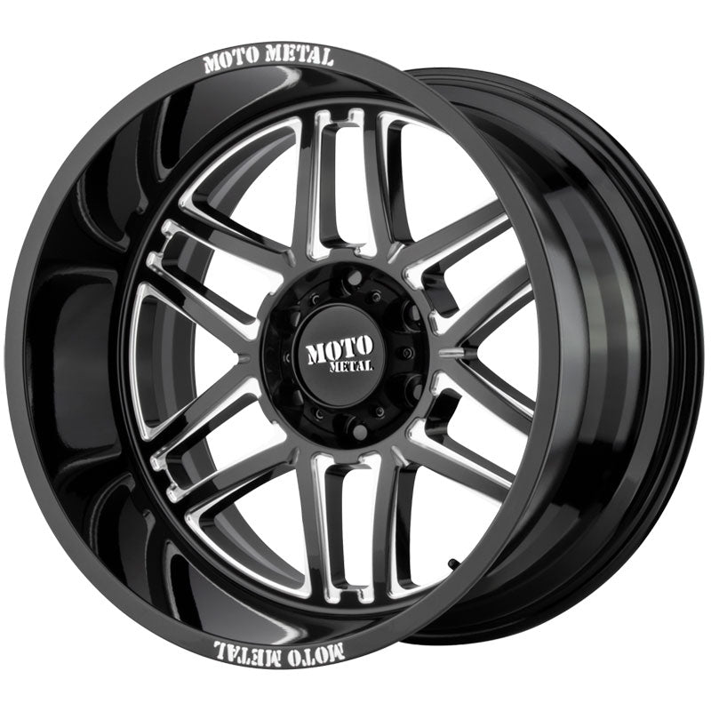 FOLSOM 22x10 8x180.00 GLOSS BLACK MILLED (18 mm)