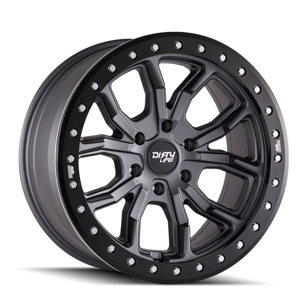 ~(44 lbs. 19X19X10)~ DT-1 (9303) MATTE GUNMETAL 17X9 6-139.7 -12MM 106MM