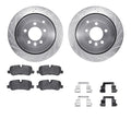 R1 05-16 Land Rover LR3 Rear Drill/Slot Silver Rotors w/Euro Ceramic Pads
