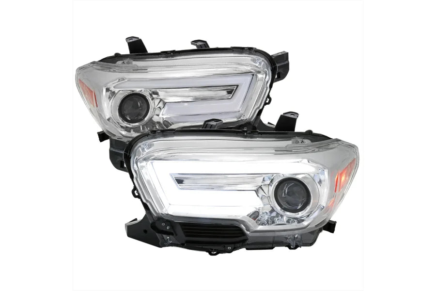 PROJECTOR HEADLIGHTS WITH SEQUENTIAL TURN SIGNAL CHROME HOUSING AND SMOKED LENS AND AMBER REFLECTORS