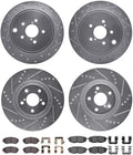 DFC 13-20 Scion FR-S Front & Rear Drilled & Slotted Silver Rotors with 5000 Advanced Pads w/Hardware
