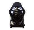 NRG FRP Bucket Seat - Reclinable (Black Cloth w/Red Stiting)